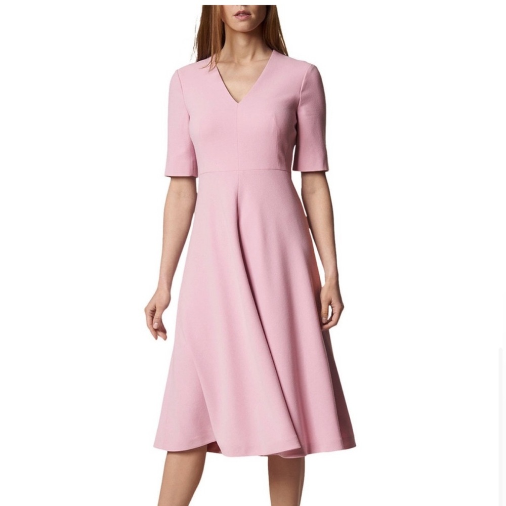 L.K. Bennett Rosala Midi Dress – Dusty Rose (Lavender) – US 8